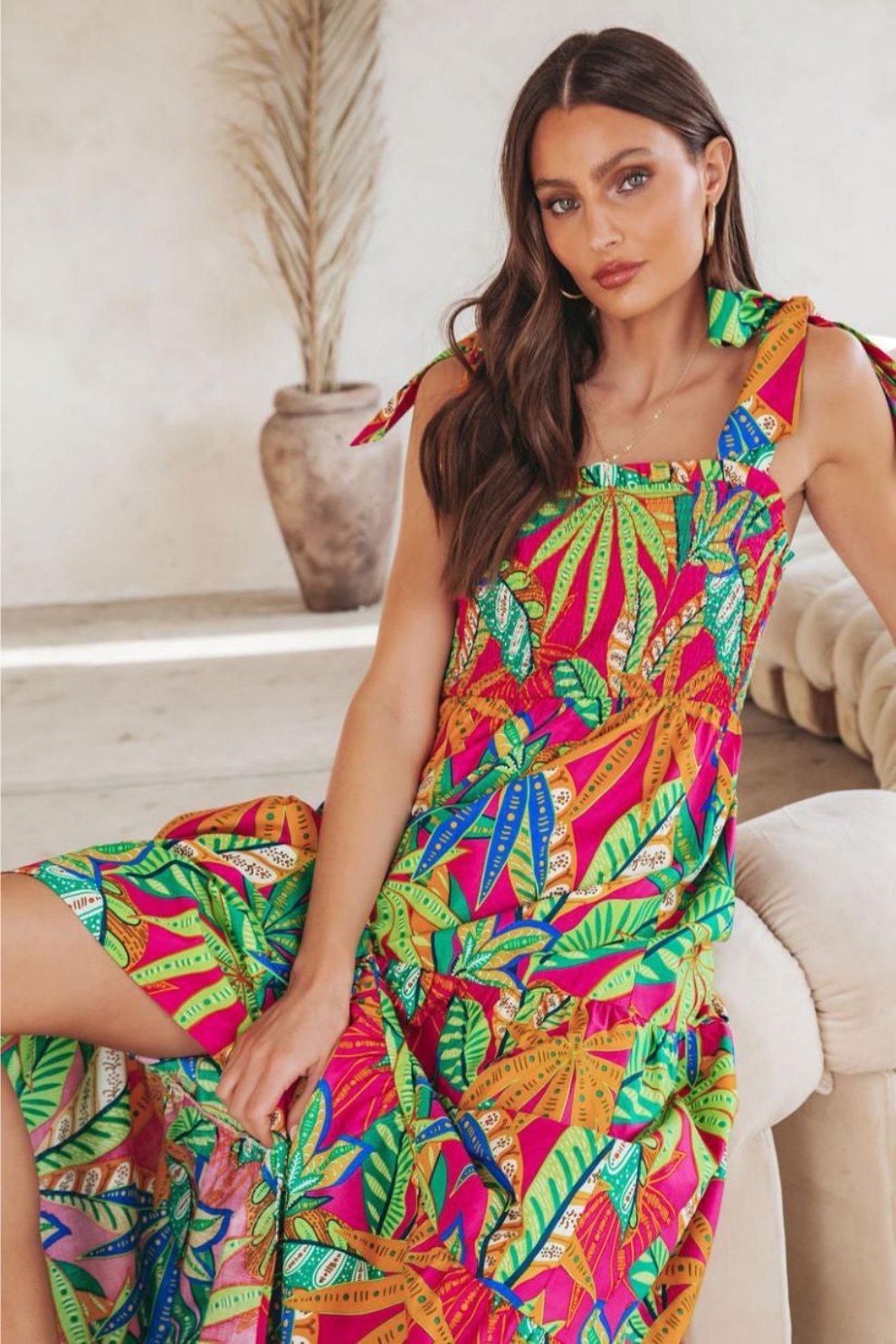 Alyssa | Robe maxi plissée avec motifs uniques et élégants pour femmes