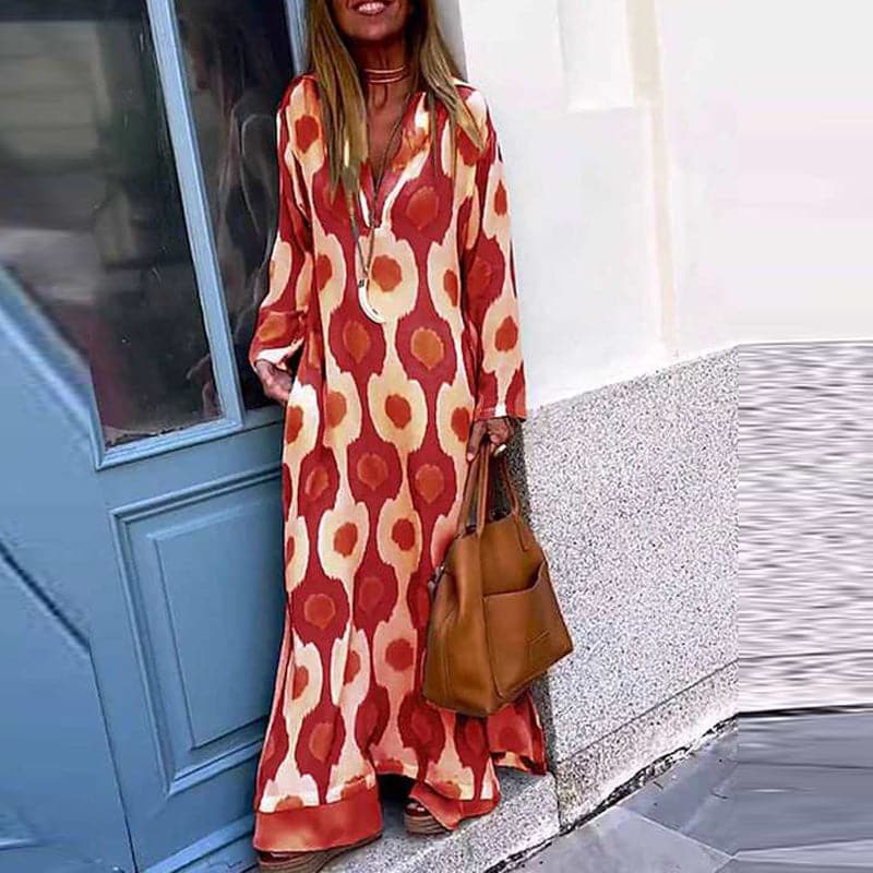 Kimberly - Robe longue tendance avec motif élégant