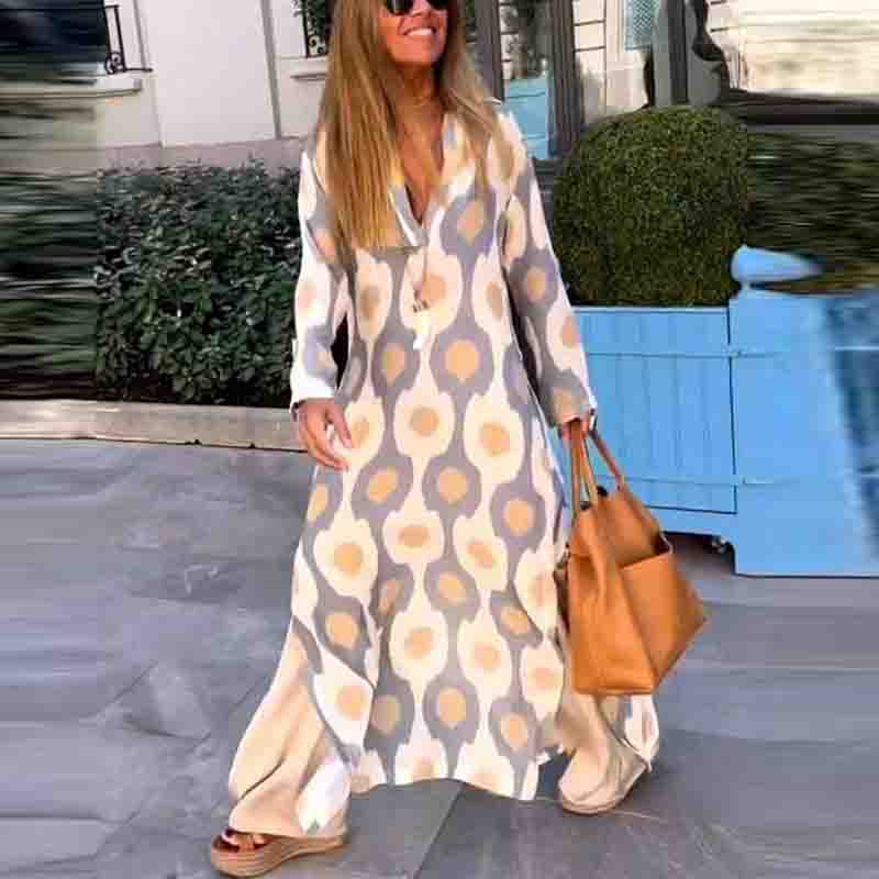Kimberly - Robe longue tendance avec motif élégant
