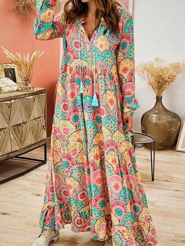 Chloé - Robe ample en coton multicolore