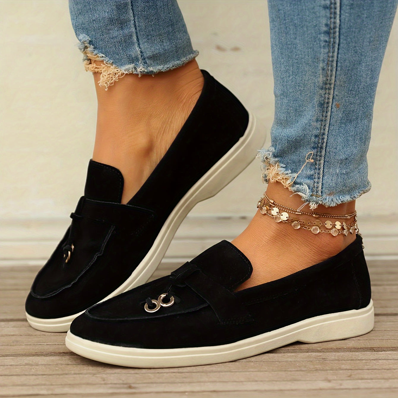 Mila | Mocassins à glands élégants pour femmes avec anneau en fer stylisé et décorations uniques