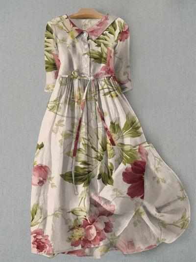 Bellevo | Robe de Bal à Manches Longues avec Imprimé Floral