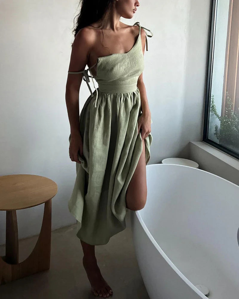 Berta - Élégante robe bustier avec décolleté en V