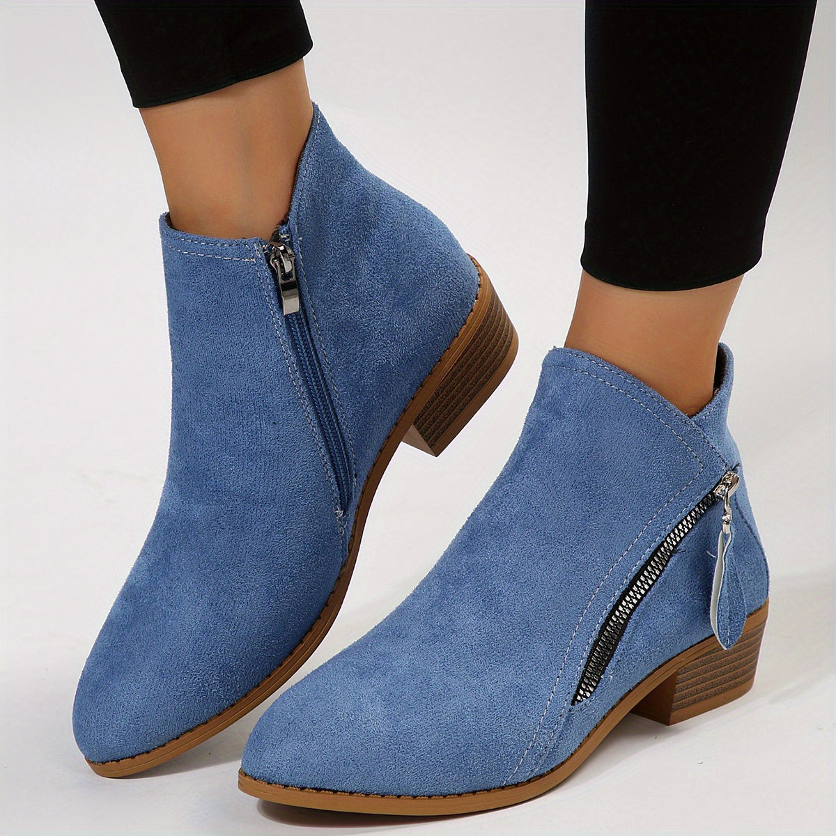 Riyettaa - Bottes élégantes à fermeture éclair pour femmes