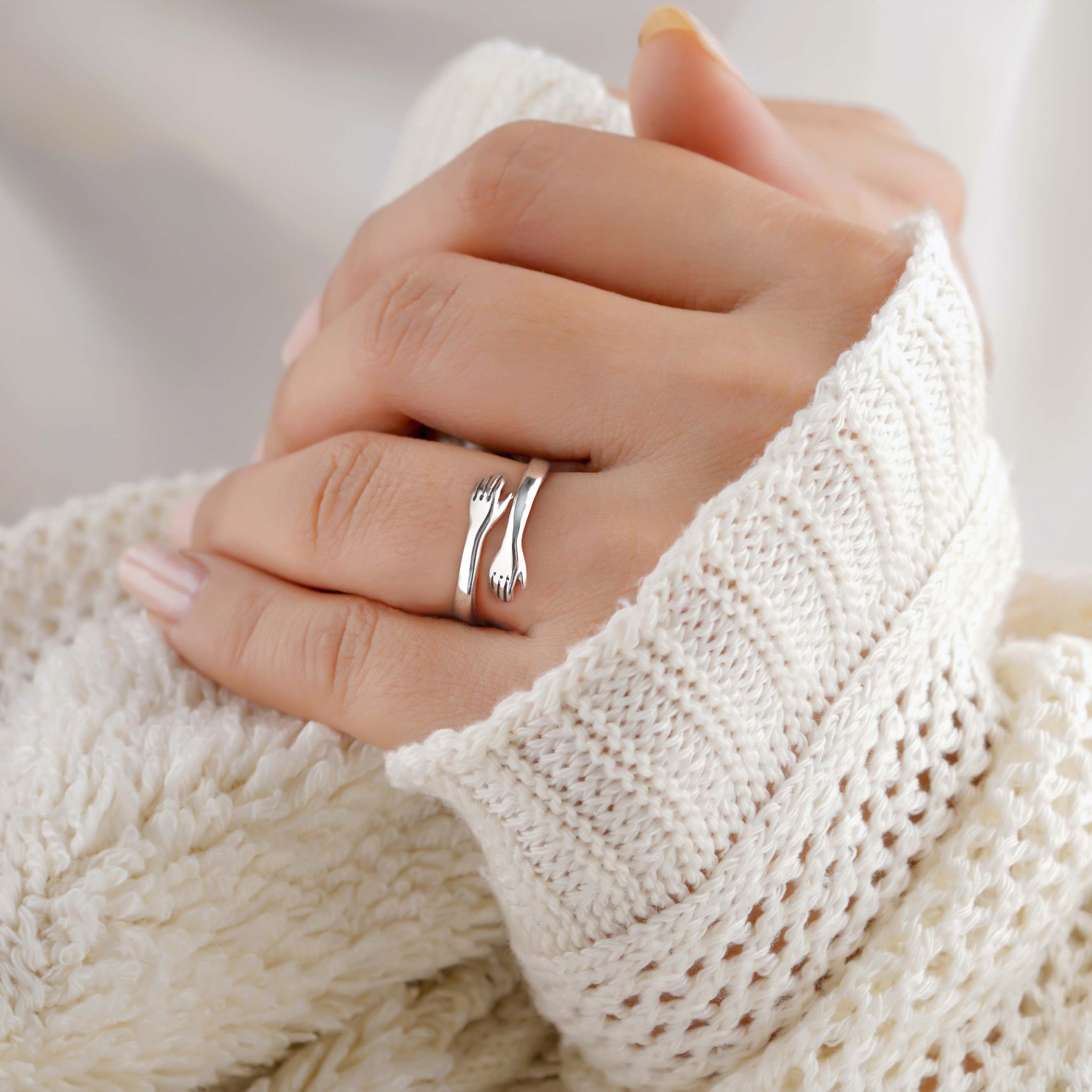 Câlin | Bague en Argent Sterling avec Design Élégant pour Tous