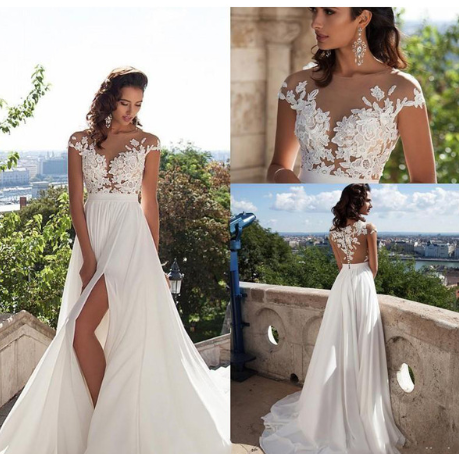 Vivette | Robe de mariée en dentelle avec fleurs