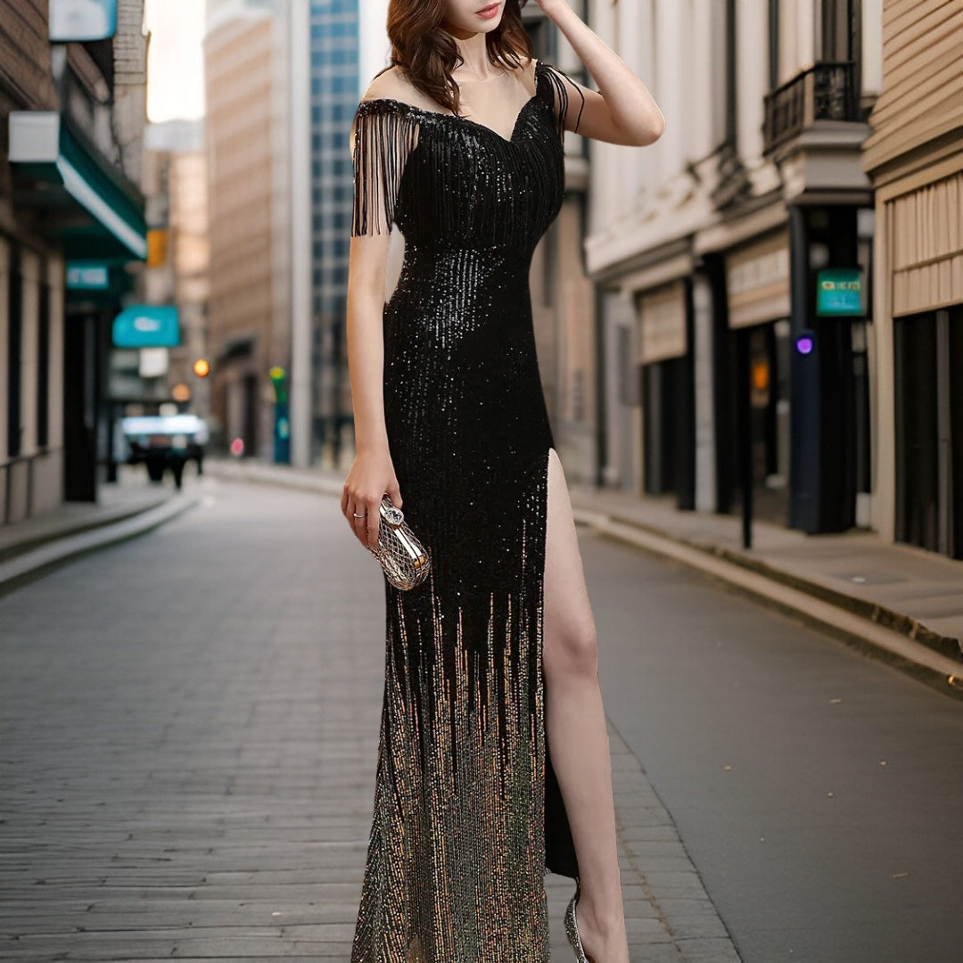 Celestia | Robe de Soirée avec Paillettes Élégantes et Silhouette Flatteuse pour Femmes