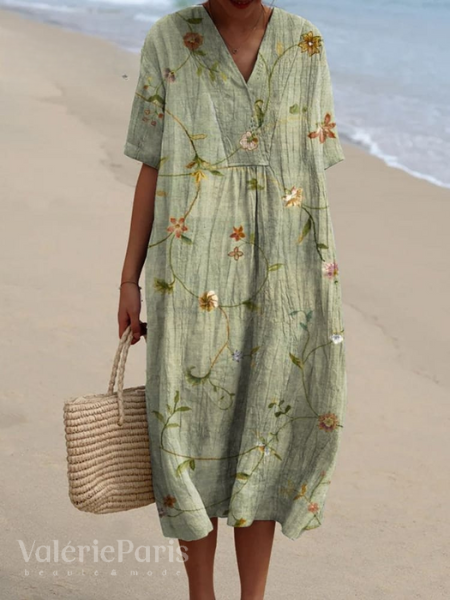 Odile - Robe en coton et lin