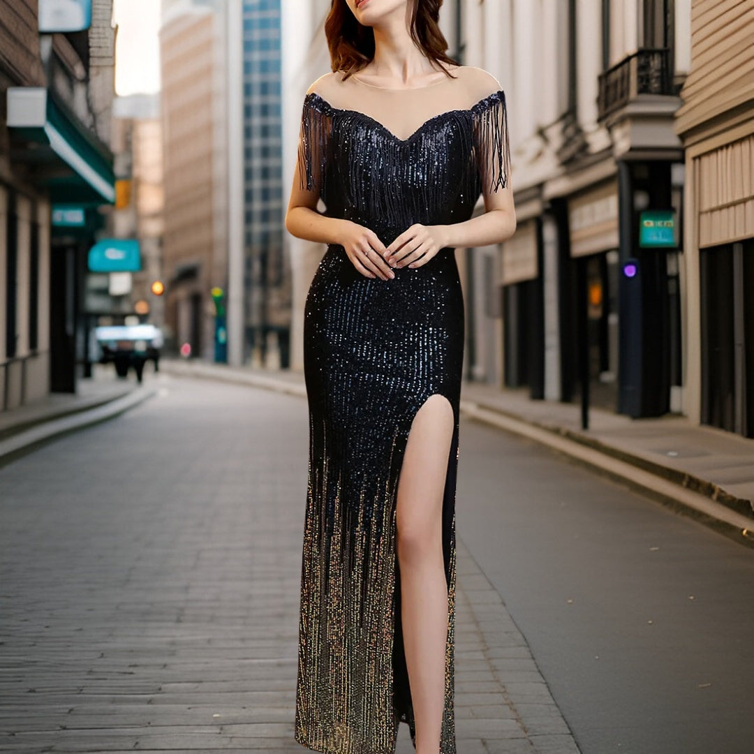 Celestia | Robe de Soirée avec Paillettes Élégantes et Silhouette Flatteuse pour Femmes