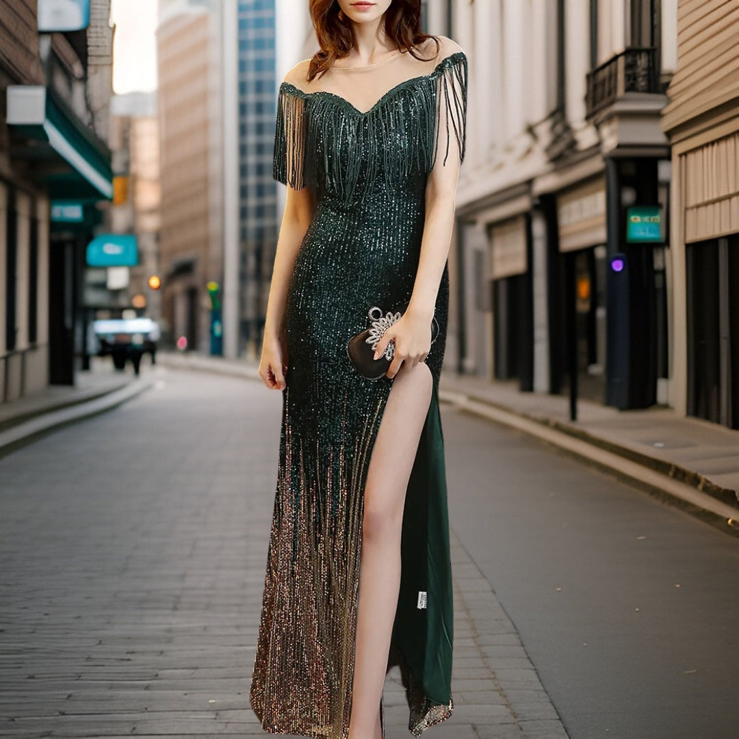 Celestia | Robe de Soirée avec Paillettes Élégantes et Silhouette Flatteuse pour Femmes