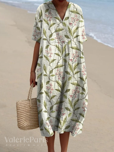 Odile - Robe en coton et lin