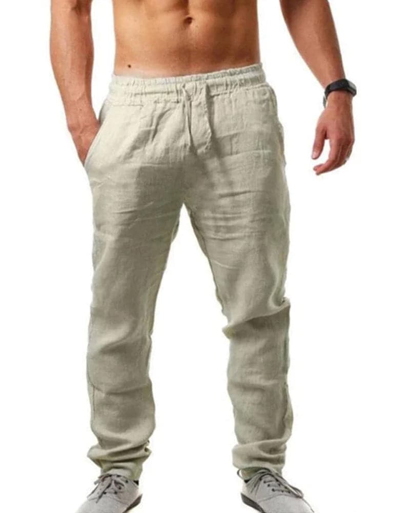 Vincen - Pantalon en coton respirant uni