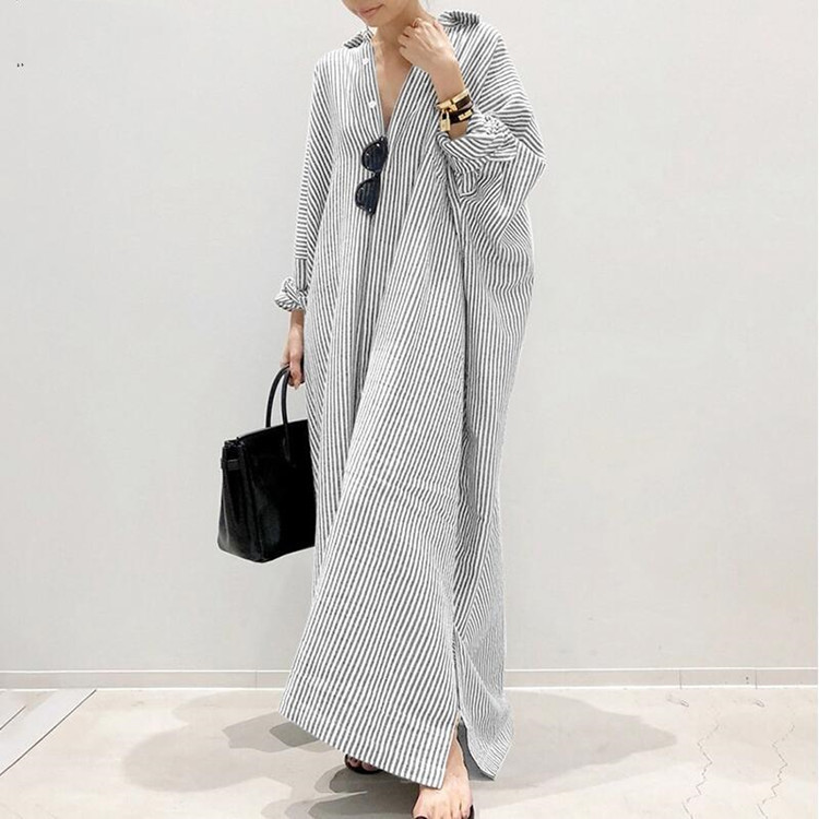 Soleil | Robe Longue à Rayures avec Tissu de Haute Qualité et Design Élégant pour Femmes