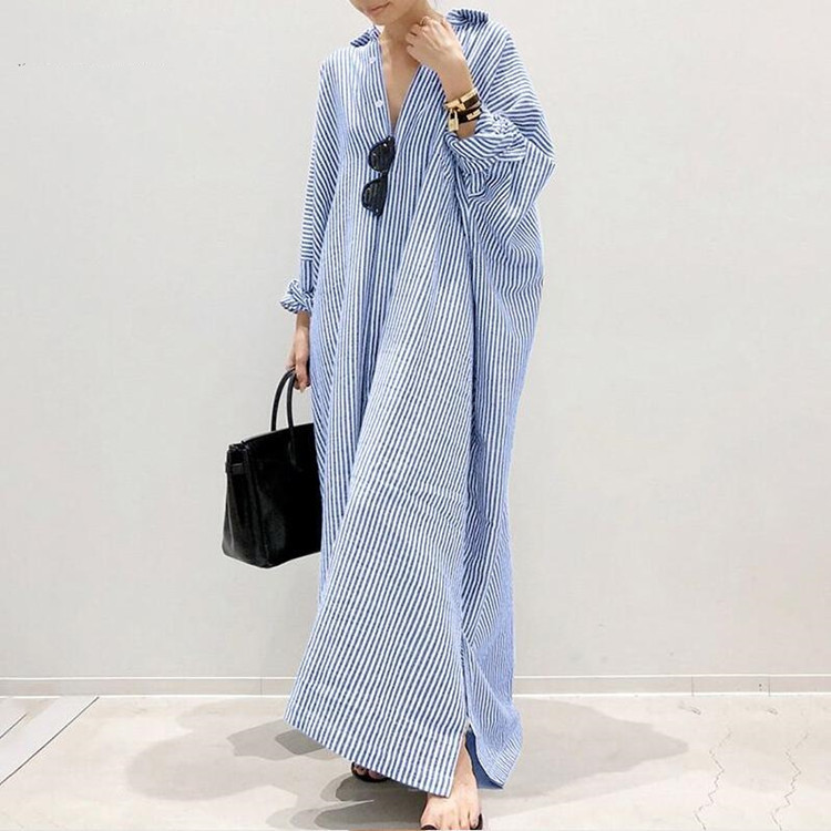 Soleil | Robe Longue à Rayures avec Tissu de Haute Qualité et Design Élégant pour Femmes