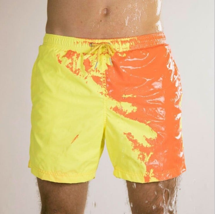 Bellevo | Shorts de bain pour homme avec décoloration dans l'eau | Maillots de bain à séchage rapide