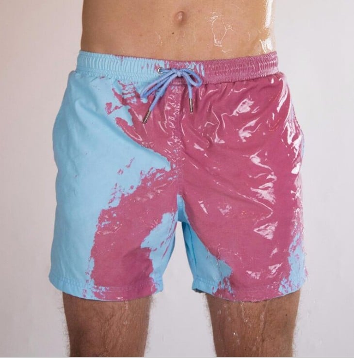 Bellevo | Shorts de bain pour homme avec décoloration dans l'eau | Maillots de bain à séchage rapide