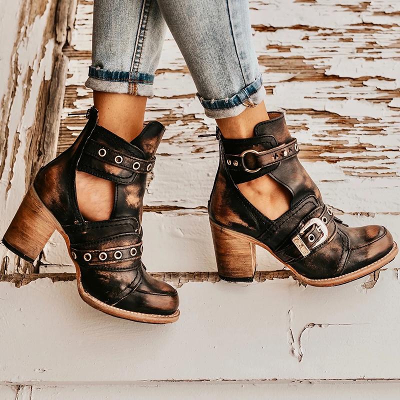 Pauline Laurent® | Bottes Rétro à Boucles pour Femmes