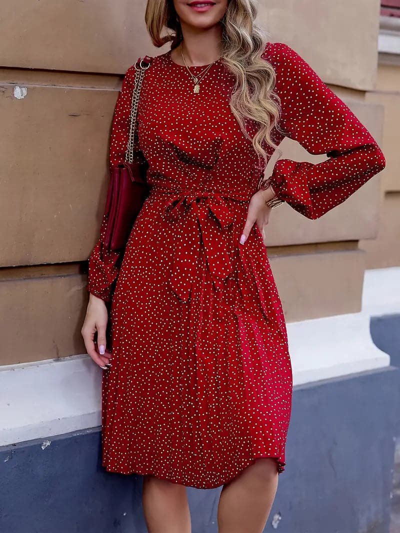 Luna - robe à pois avec nœud chic
