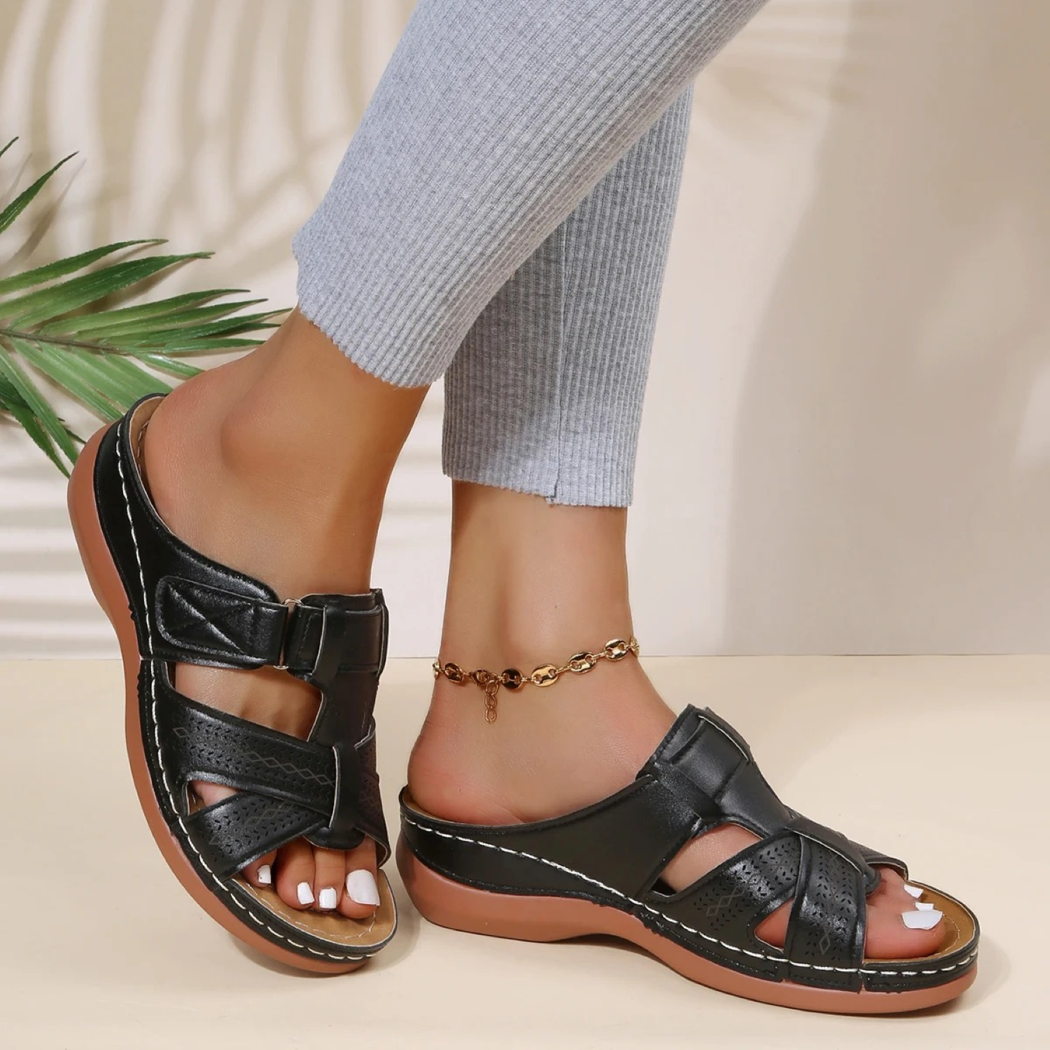 Sofie | Sandales élégantes en cuir à bout ouvert pour femmes
