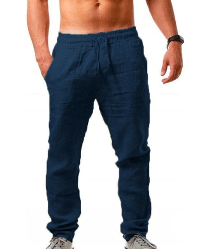 Vincen - Pantalon en coton respirant uni