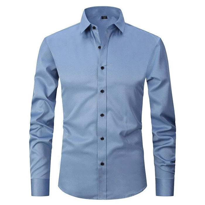 Chemise stretch sans col pour hommes