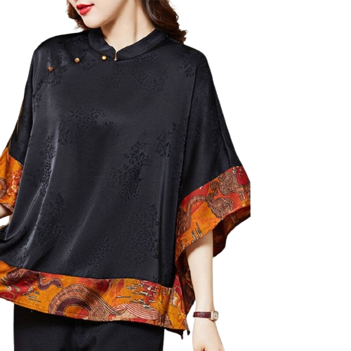 Celestia | Haut Batwing Élégant avec Ourlet Contrasté pour Femmes