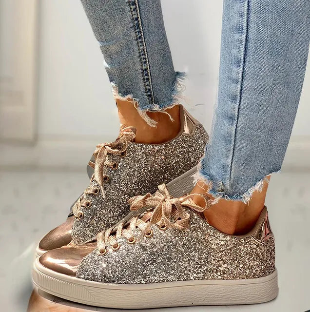 Bellevo | Chaussures de luxe décontractées à paillettes pour femmes