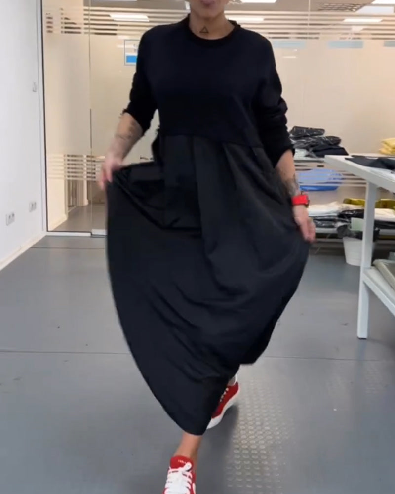 Isabelle - Robe longue décontractée de couleur unie