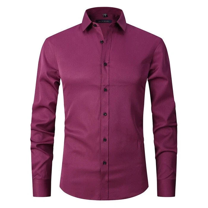 Chemise stretch sans col pour hommes