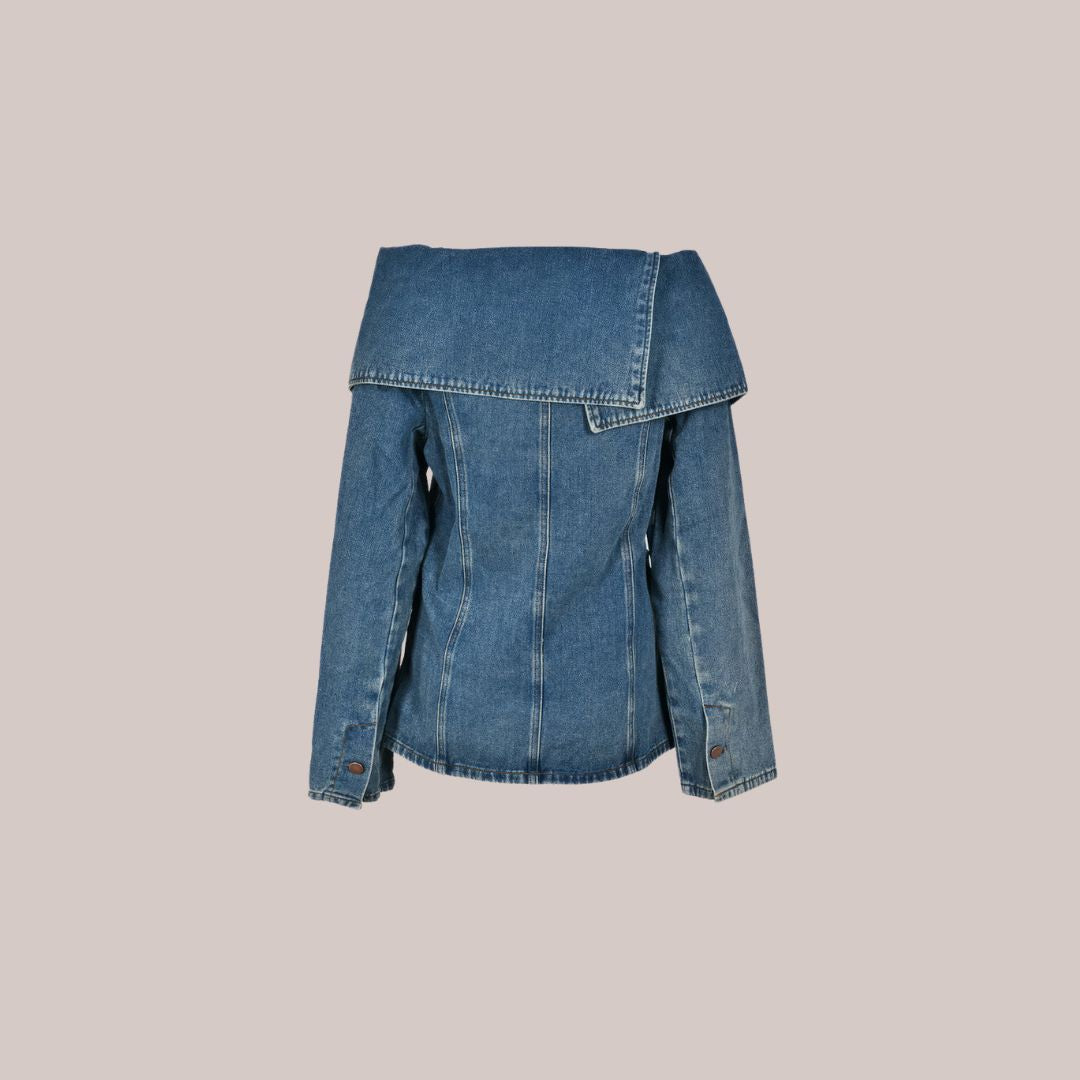 Alyssa | Veste en Jean à la Mode avec Ourlet Évasé pour Femmes