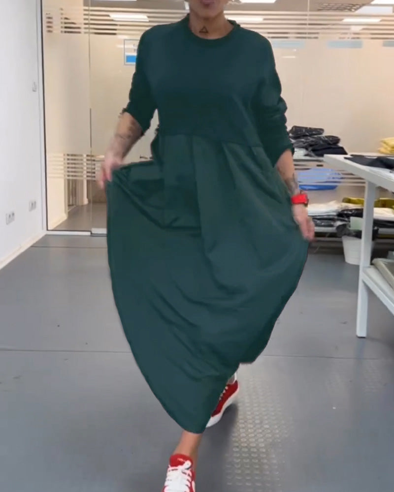 Isabelle - Robe longue décontractée de couleur unie