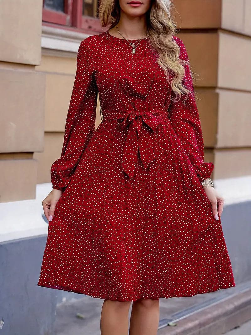 Luna - robe à pois avec nœud chic