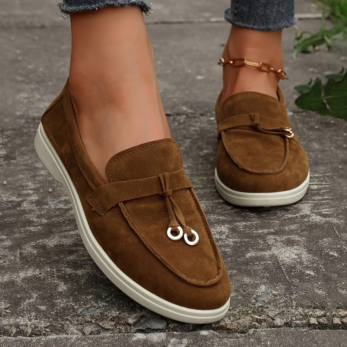Mila | Mocassins à glands élégants pour femmes avec anneau en fer stylisé et décorations uniques
