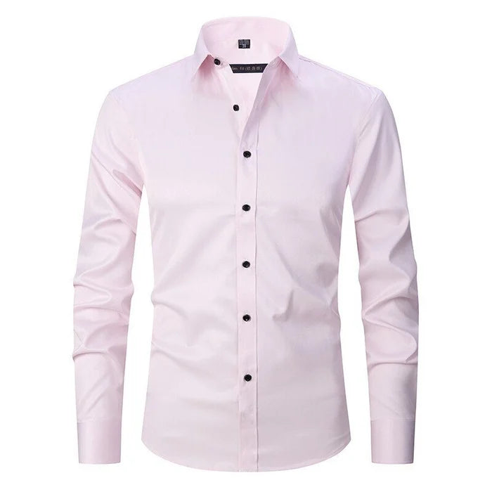 Chemise stretch sans col pour hommes