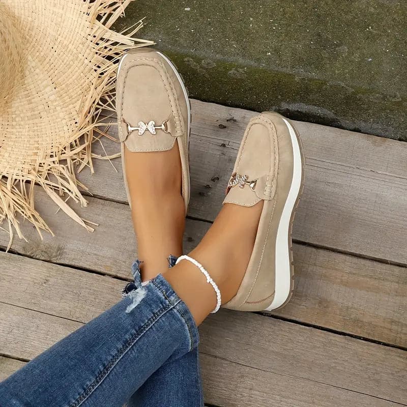 Ronda - Chaussures d'été en cuir avec boucle papillon