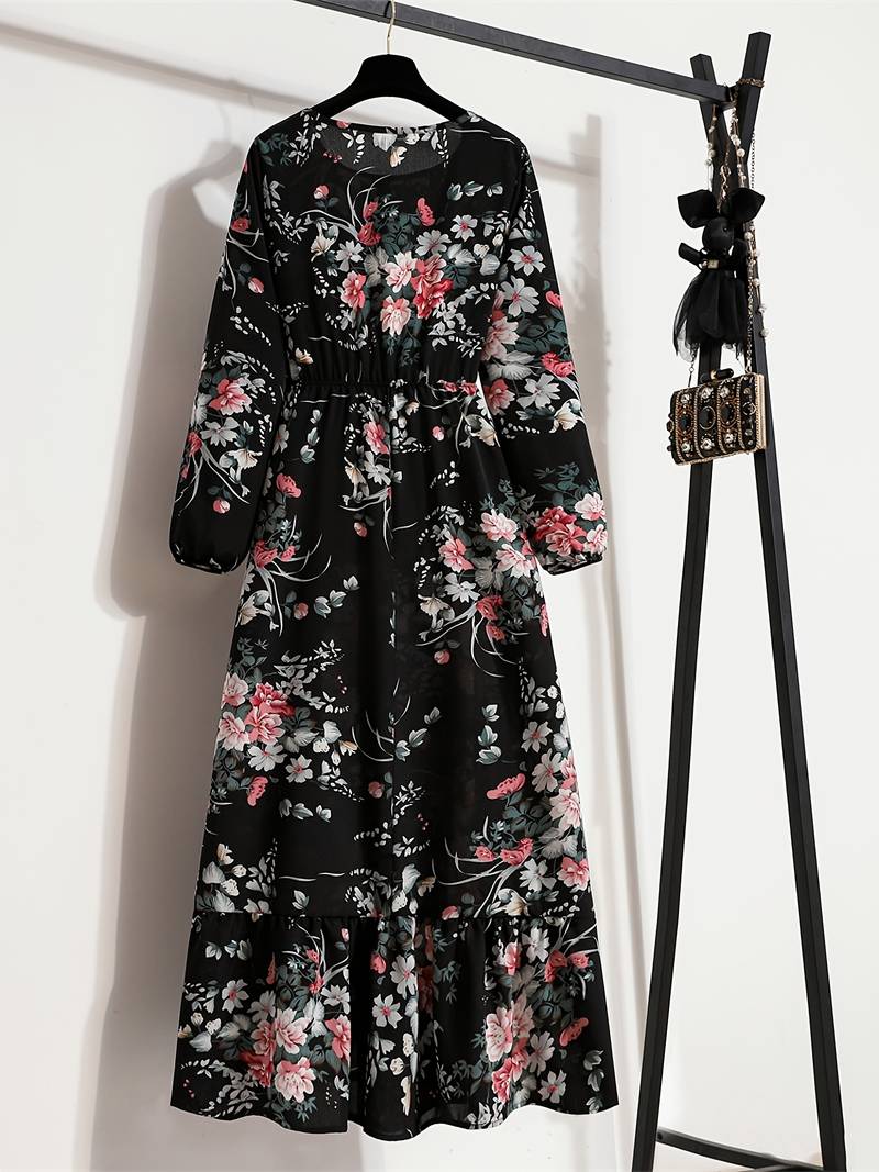 Abella - Long dress with bohemian floral print