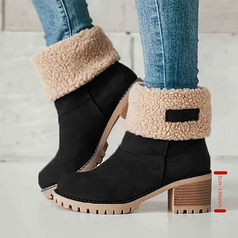 Lotte | Bottines élégantes en duvet à talons hauts