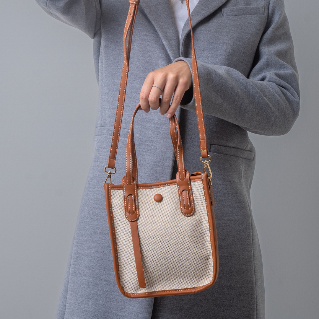 Bellevo | Mini Sac en Toile Vegan à Bandoulière Amovible - Sac Tote Élégant et Polyvalent