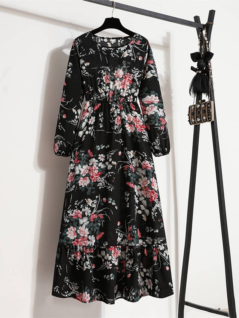 Abella - Long dress with bohemian floral print