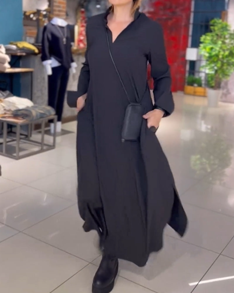 Bellevo | Robe Longue Élégante en Coton – Confort et Style pour l’Automne