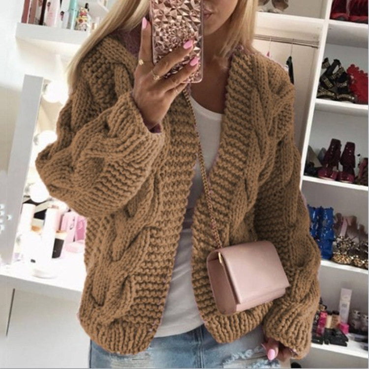 Céleste | Pull Cardigan Torsadé avec Style Vintage et V-Cou pour Femme