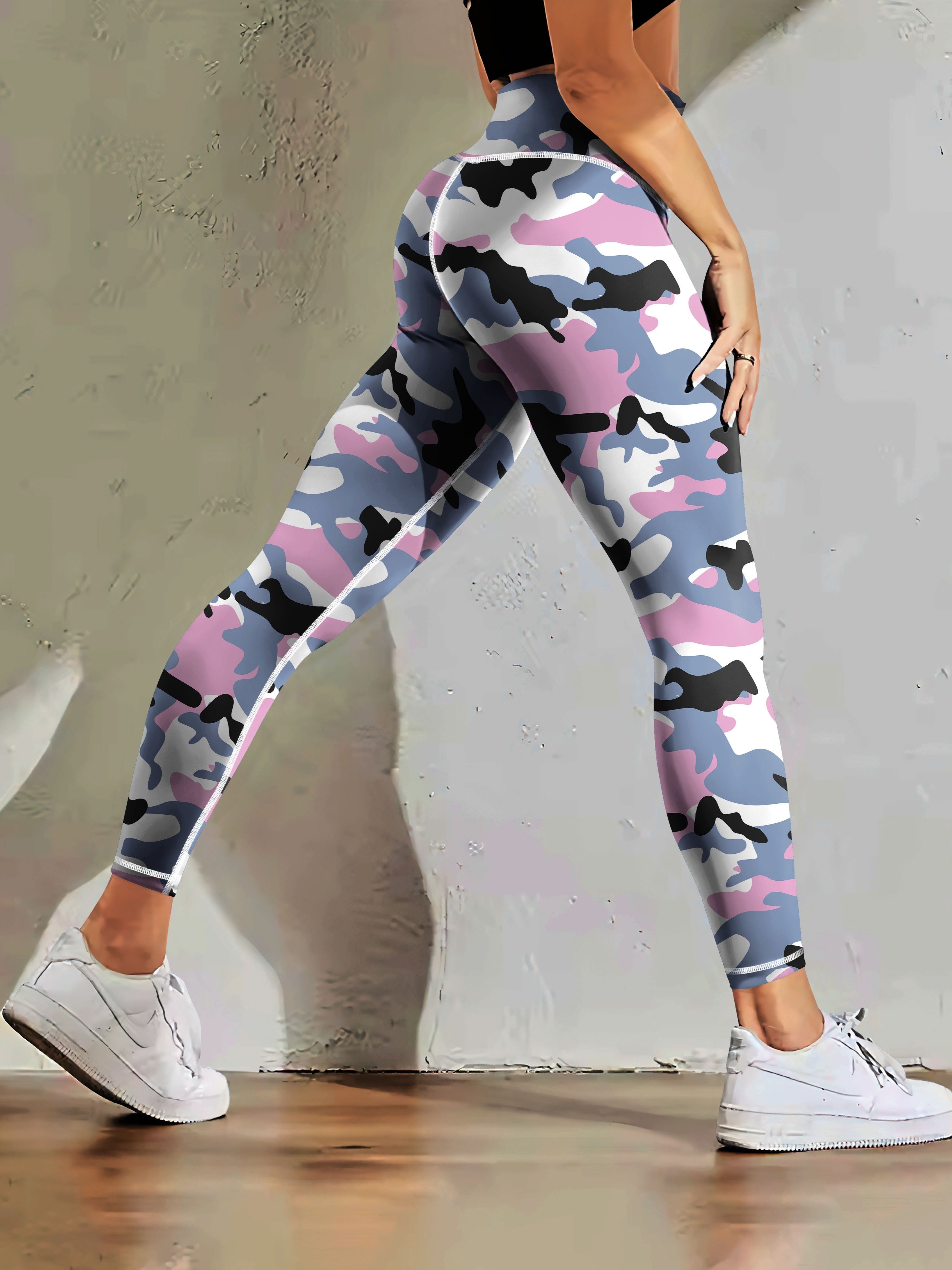 Chloé - Leggings de Sport Camouflage Extensible Taille Haute