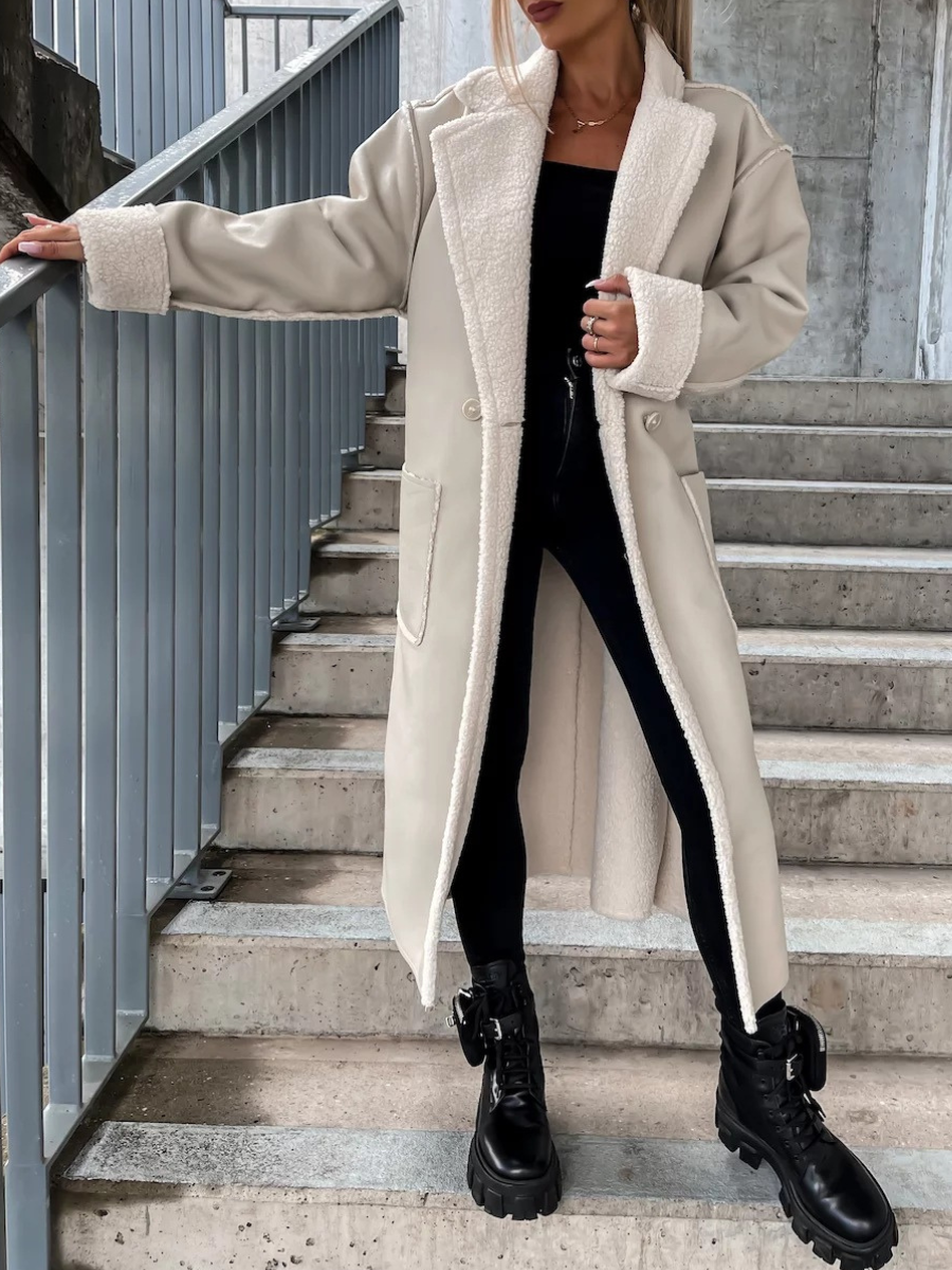 Alice Leroy® | Manteau Long en Cuir élégant et de Haute Qualité