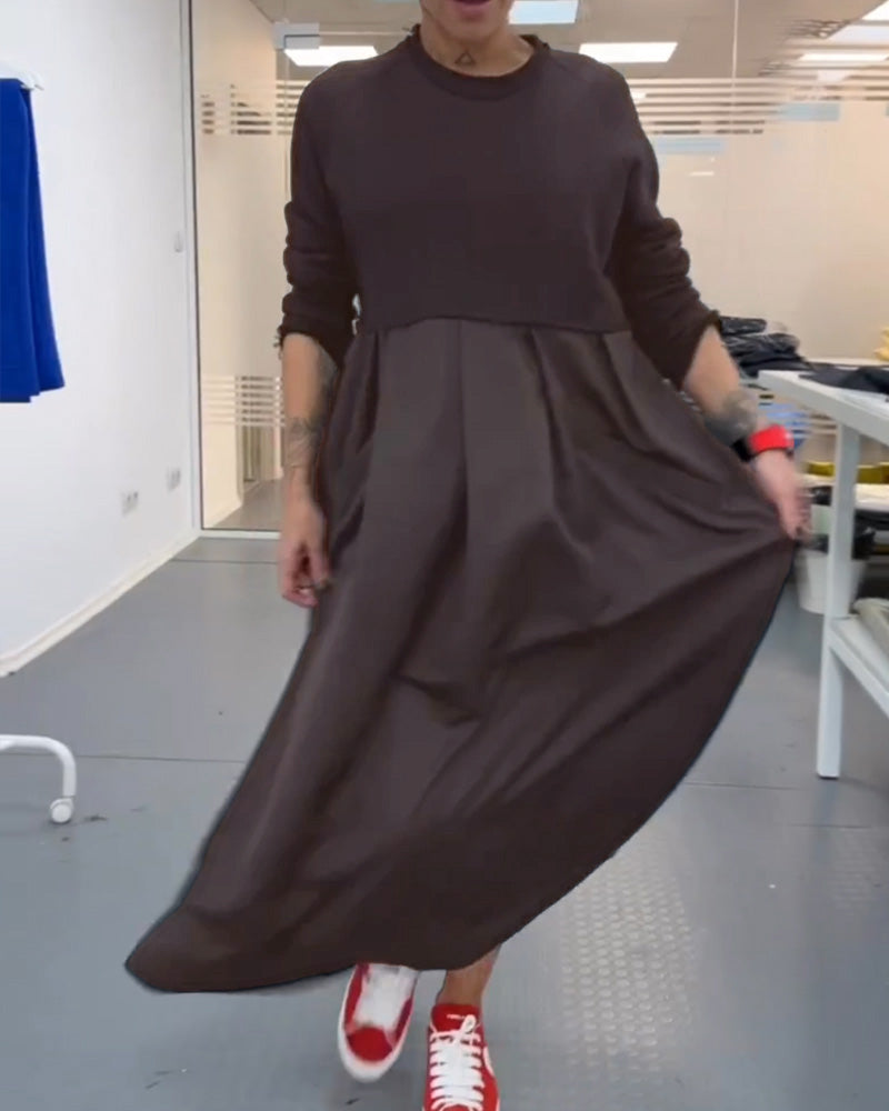Isabelle - Robe longue décontractée de couleur unie