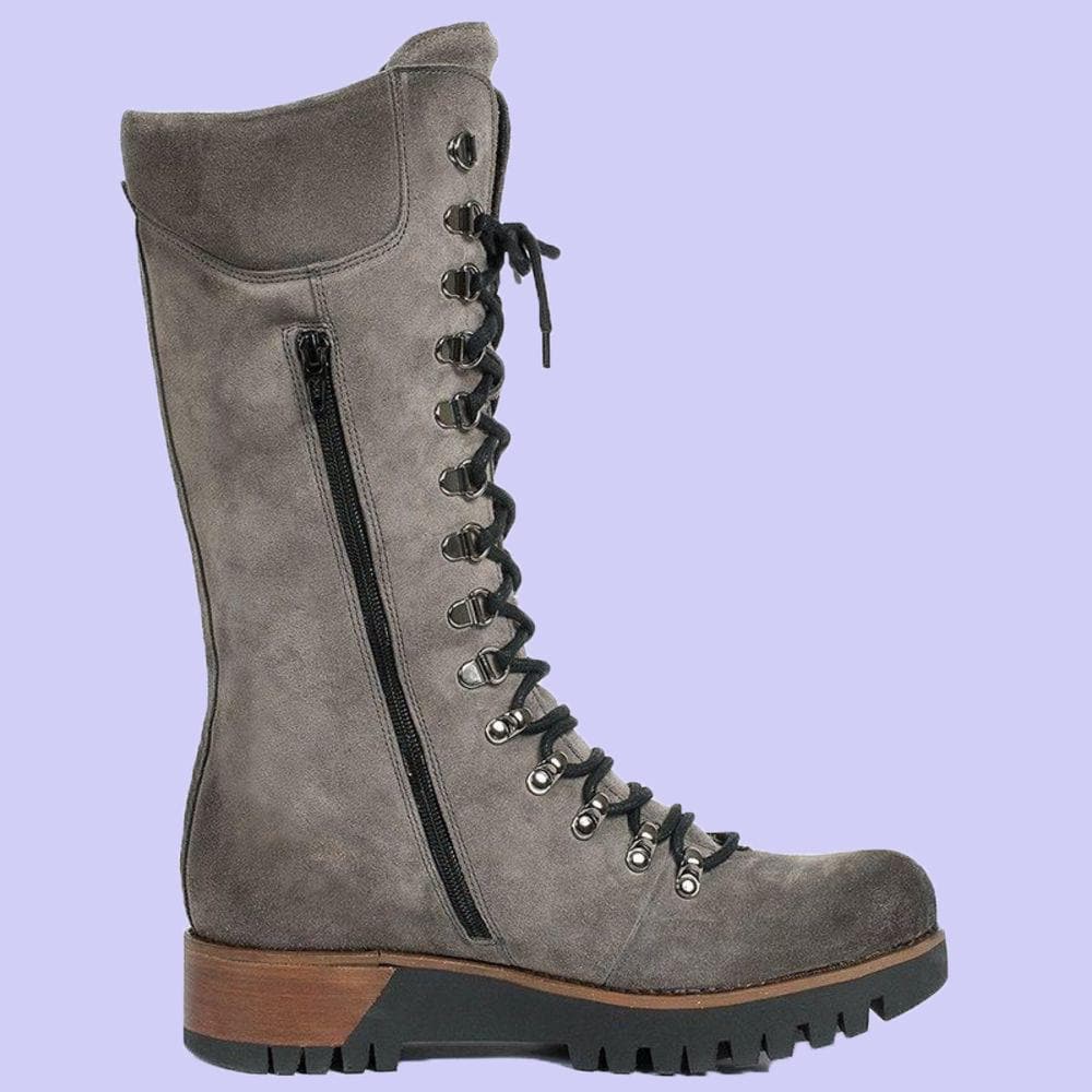 Hailey - Bottes hautes mode en cuir avec lacets