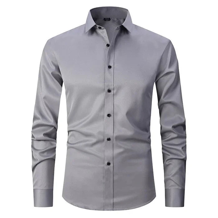 Chemise stretch sans col pour hommes