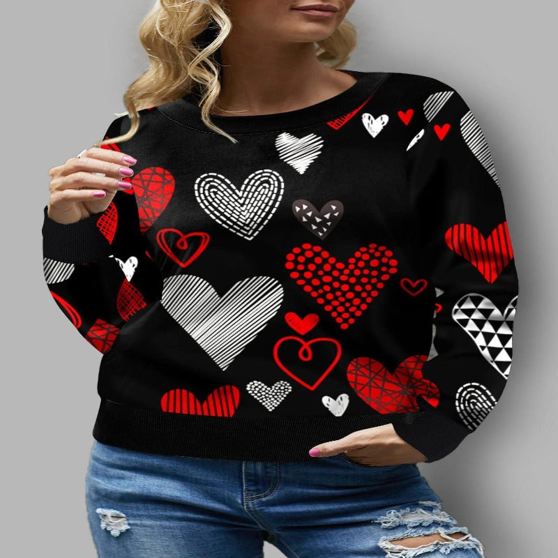 Amour Éternel | Pull avec Motif Patchwork et Confort Coton pour Toutes Saisons