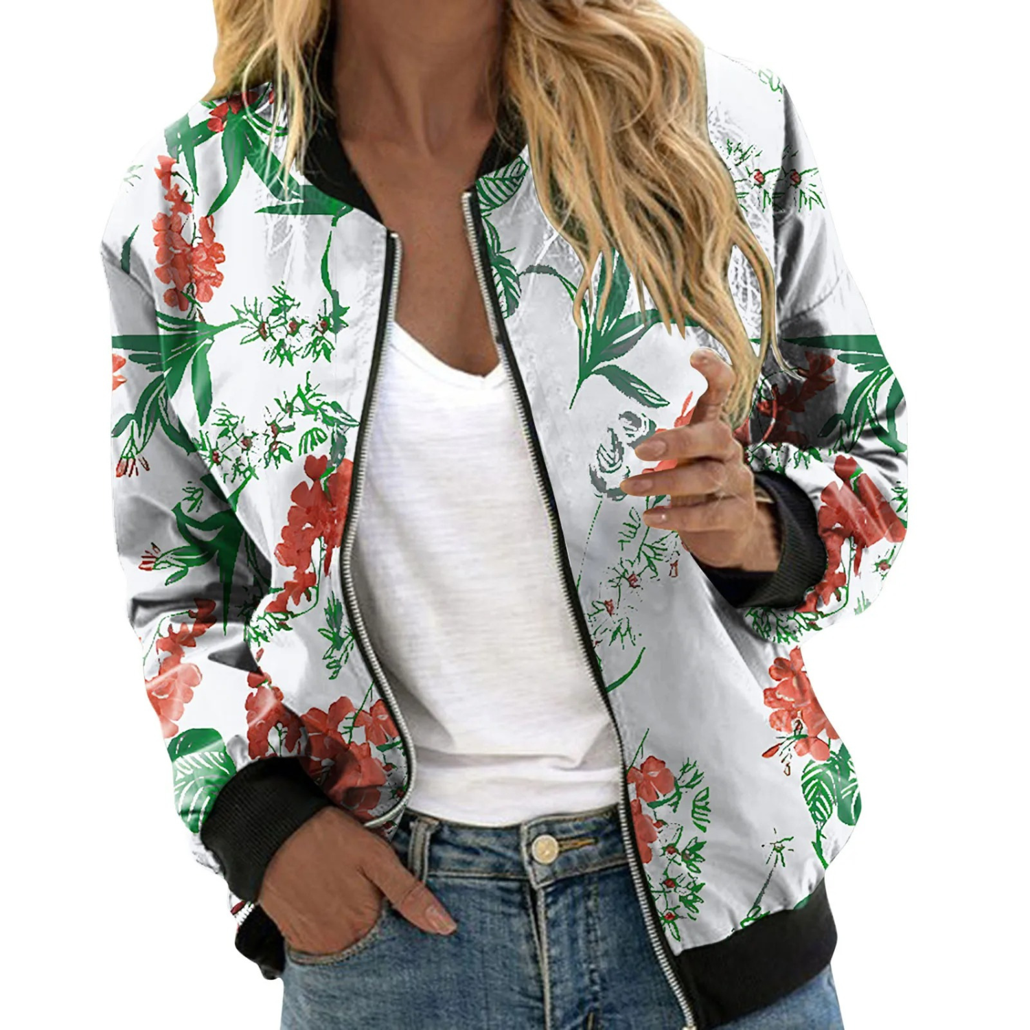 Apolline - Veste Bombardier Florale