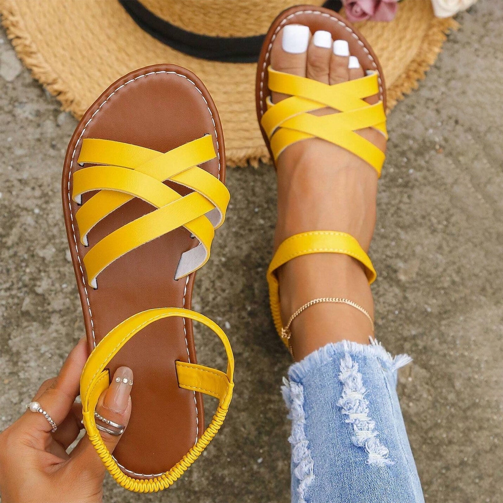 Margit | Chaussures de Plage Style Coréen Rome pour Femmes