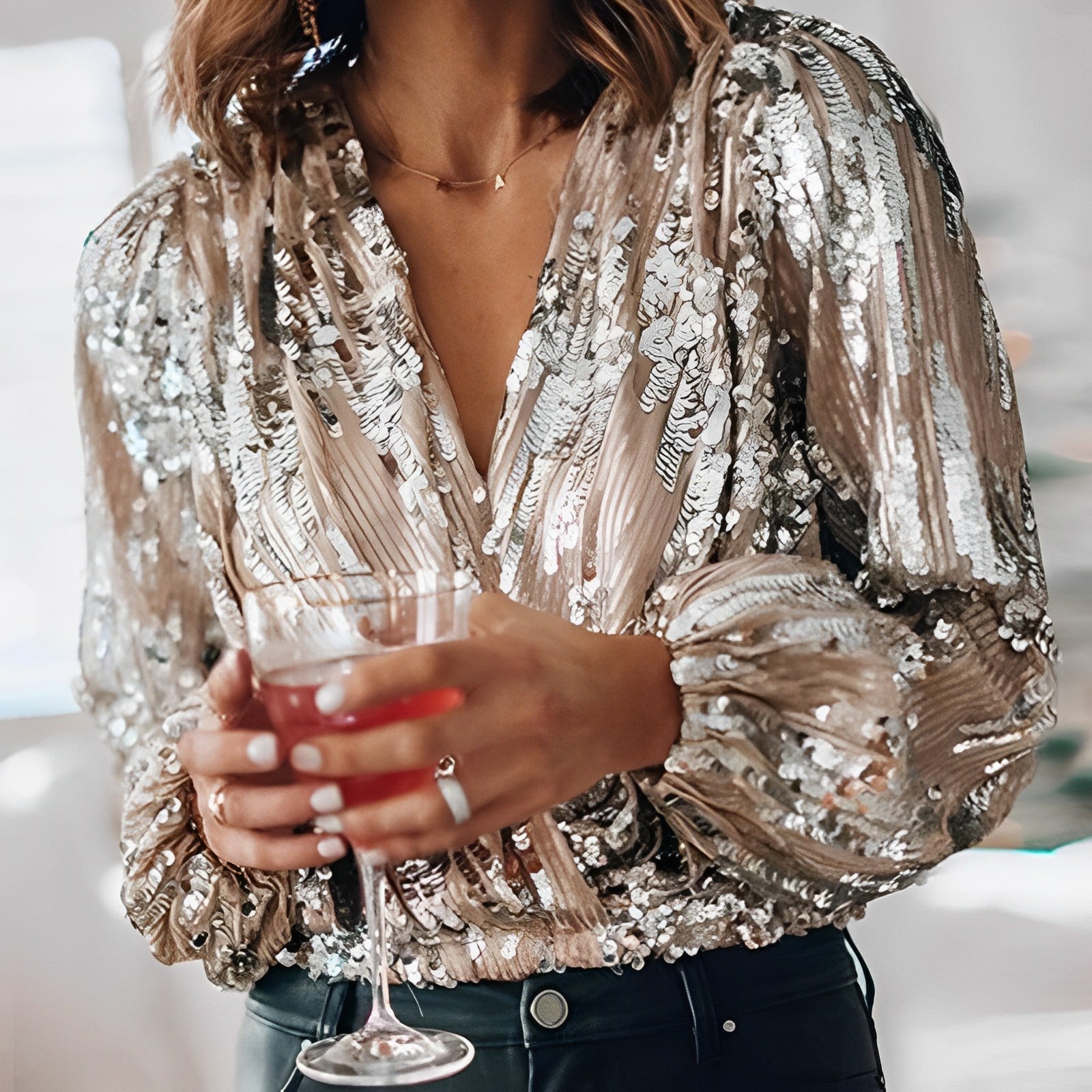 Lira | Blouse Élégante avec Détails Brillants pour Femmes